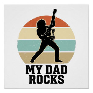 Póster Camiseta do pôr do sol da guitarra vintage do meu
