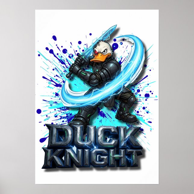 Poster Camiseta Duck Knight 3D Cyber Duck Warrior (Frente)
