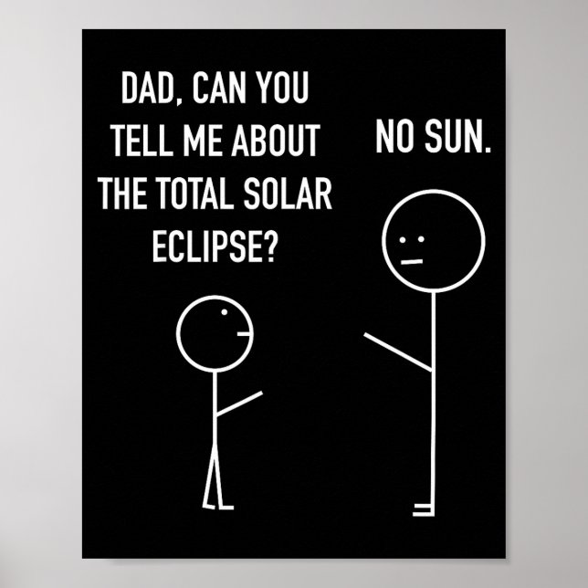 Poster Camiseta Eclipse Solar Total Figura de Palito (Frente)