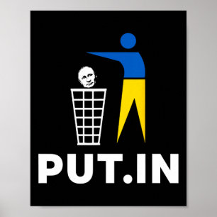 Poster Camiseta engraçada anti Putin meme Put.in apoio à 