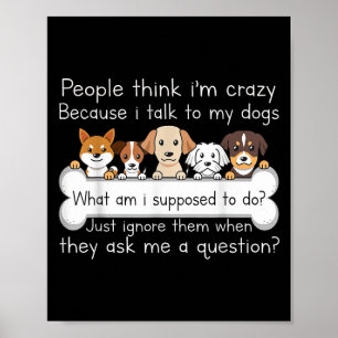 Poster Camiseta engraçada de cachorro falando para amante
