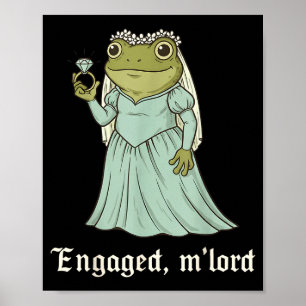 Poster Camiseta engraçada de engajamento de sapo para cas