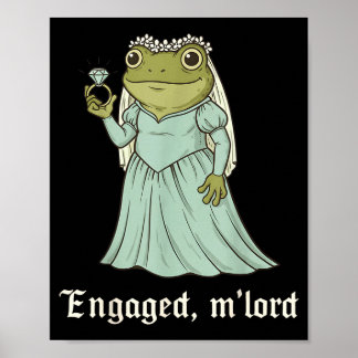 Poster Camiseta engraçada de engajamento de sapo para cas
