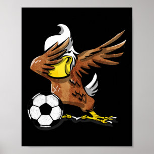 Poster Camiseta engraçada de futebol com águia Dabbing Ca