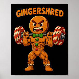 Poster Camiseta engraçada de gengibre Natal academia trei