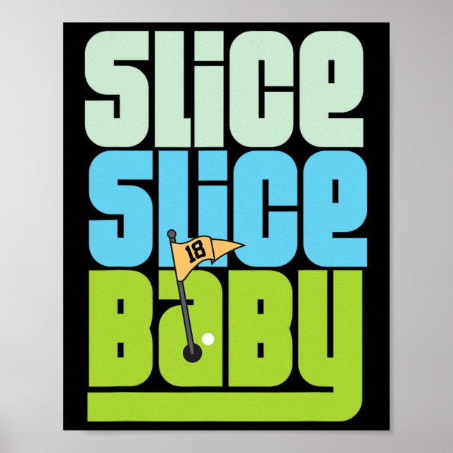 Poster Camiseta engraçada de golfe para bebê com pun 90's (Frente)