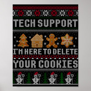 Poster Camiseta engraçada de Natal de suporte técnico de