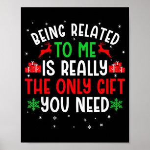Poster Camiseta engraçada de Natal sendo Parente Meu Famí