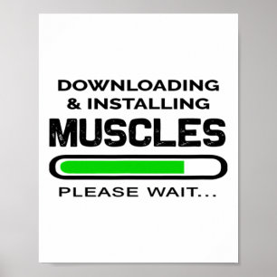 Poster Camiseta engraçada de treino de ginásio baixando e