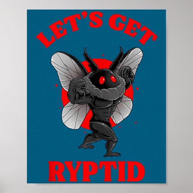 Poster Camiseta engraçada do Mothman do ginásio Cryptid V (Frente)