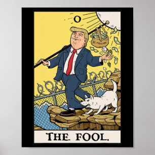 Poster Camiseta engraçada do Trump O Louco Cartão Tarot F