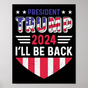Poster Camiseta engraçada eleição política Trump Eu serei