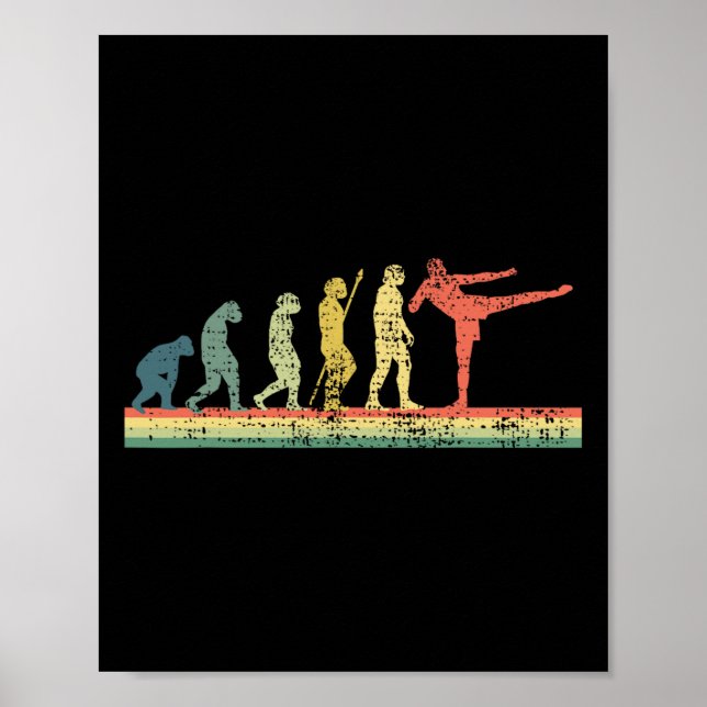 Poster Camiseta engraçada evolução do Kickboxing  (Frente)
