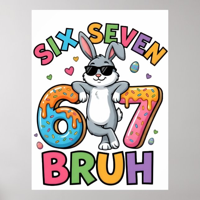 Poster Camiseta engraçada meme do coelho de Páscoa Six Se (Frente)