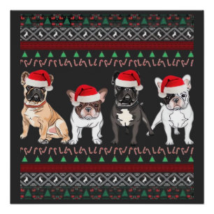 Póster Camiseta essencial do French Bulldog Ugly Christma