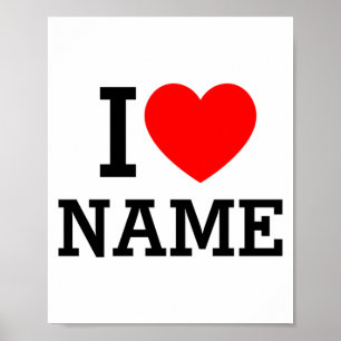 Poster Camiseta Eu Amo Nome
