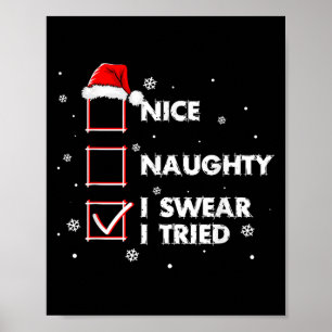 Poster Camiseta Eu Juro Que Tentei Adulto Papai Noel Chr