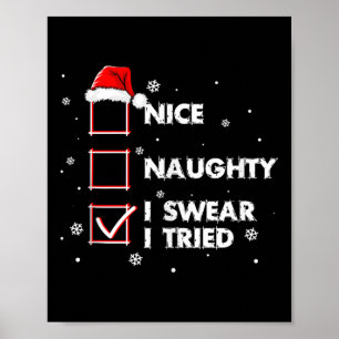 Poster Camiseta Eu Juro Que Tentei Adulto Papai Noel Mal