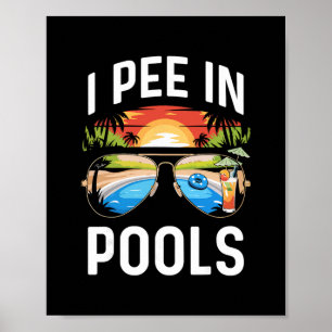 Poster Camiseta Eu Urino Em Piscinas Festa De Piscina De
