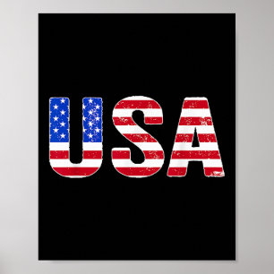 Poster Camiseta EUA Bandeira Americana Patriótica Homens 