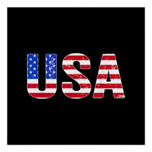 Póster Camiseta EUA Bandeira Patriótica Americana Homens