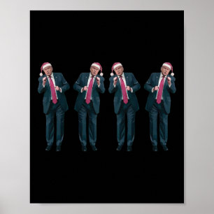 Poster Camiseta Feia de Natal Trump Dança Papai Noel Funn