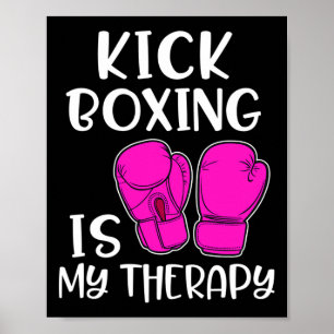 Poster Camiseta Feminina de Kickboxing é Minha Terapia En