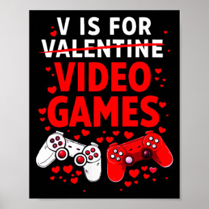 Poster Camiseta Feminina V É Para Jogos De Video Games Di