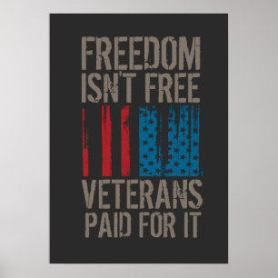 Poster Camiseta Freedom Is Free, Veterans Paid For It