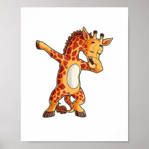 Poster Camiseta Girafa Dabbing Girafas Engraçado Dab Danç