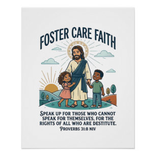Póster Camiseta Gráfica de Adoção de Jesus Cuidados Crist