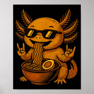 Poster Camiseta Gráfica Divertida de Anime Kawaii Axolote