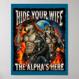Poster Camiseta Gráfica Divertida Esconda Sua Mulher O Al