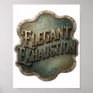 Poster Camiseta Gráfica Dourada Atraente ELEGANT EXHAUSTI