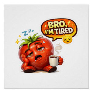 Póster Camiseta Gráfica Masculina Tomate Engraçado Irmão