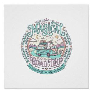 Póster Camiseta Gráfica Original Viagem Mágica Unicórnio