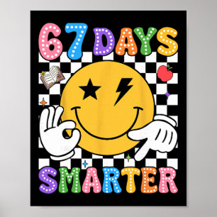 Poster Camiseta Groovy 67º Dia De Escola 67 Dias Mais Int