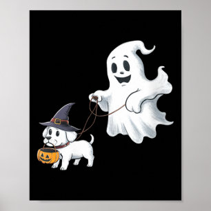 Poster Camiseta Halloween V-Neck Womens Ghost Walks The D