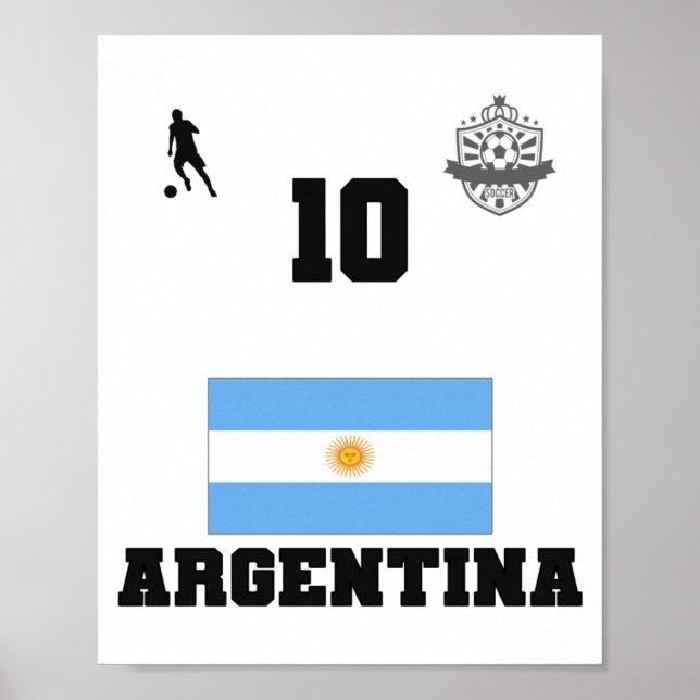 Poster Camiseta Infantil Time de Futebol da Argentina (Frente)