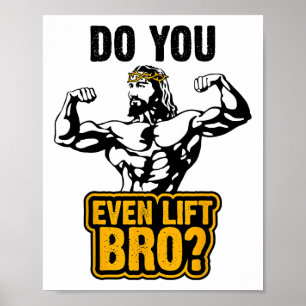 Poster Camiseta Jesus Bodybuilding - Você Levanta Ferro M