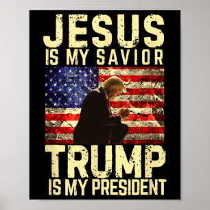 Poster Camiseta Jesus Trump - Jesus é meu Senhor Salvador