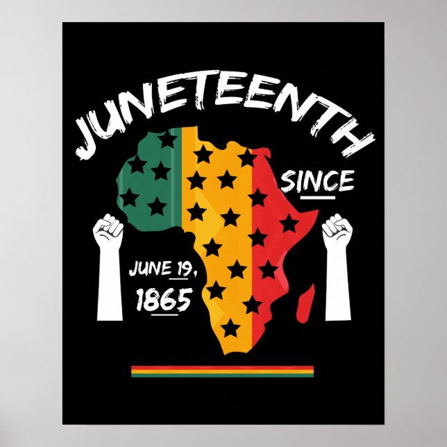 Poster Camiseta Juneteenth Desde 19 de Junho de 1865 - Co (Frente)