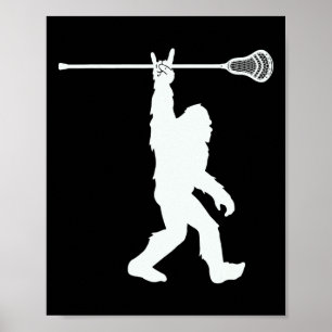 Poster Camiseta Lacrosse Vintage Lax Bigfoot Sasquatch Yo
