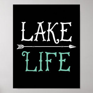 Poster Camiseta Lake Life Pesca Velejando Divertido Ou