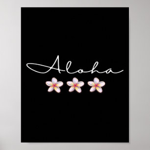 Poster Camiseta Luau de Férias Havaianas 'Aloha' Plumeria