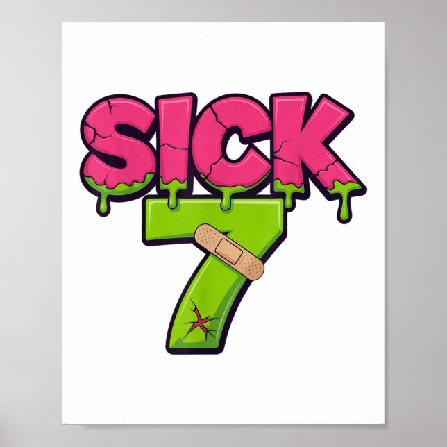 Poster Camiseta Meme Seven Doente Seis Sete Drip Brincade (Frente)