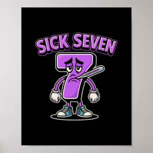 Poster Camiseta Meme Seven Doente Seis Sete Palavra diver