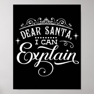 Poster Camiseta Natal Divertido Querido Papai Noel Posso