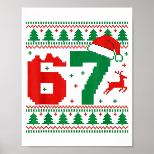 Poster Camiseta Natal Engraçada 67 Meme 6 7 Suéter Feio C