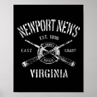 Poster Camiseta Náutica Vintage de Newport News Va